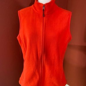 Champion fleece vest, color-Orange, Large